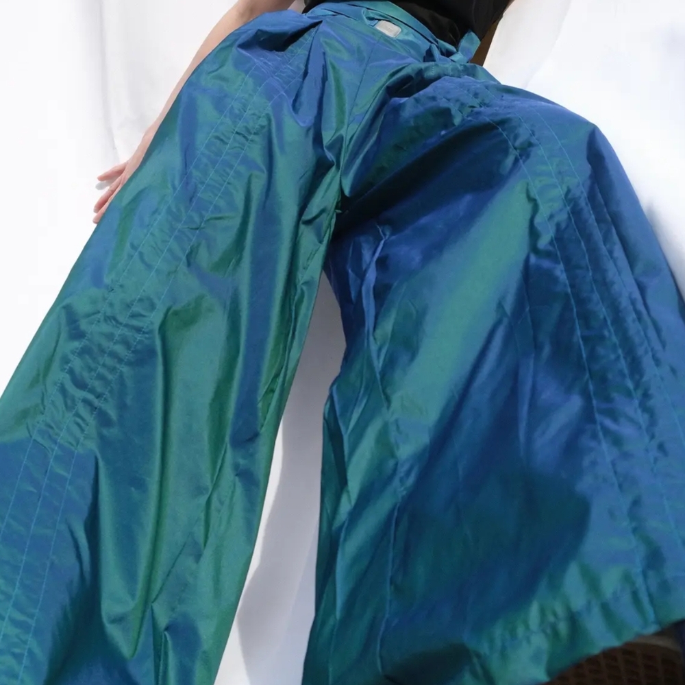 NWT ESQ Aqua Iridescent Oversized Pant
